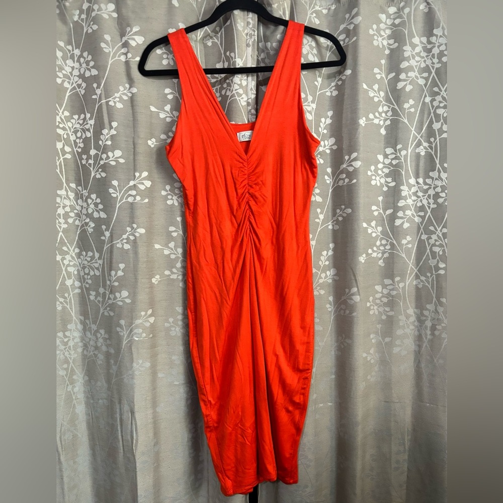 Burnt Orange Cinched Dress